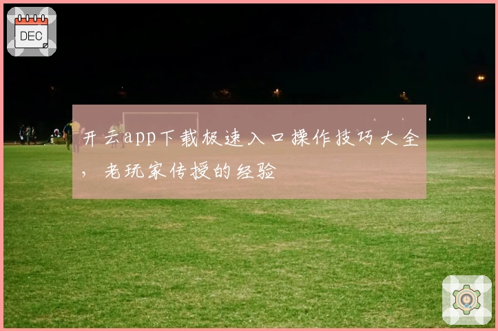 开云app下载极速入口操作技巧大全，老玩家传授的经验